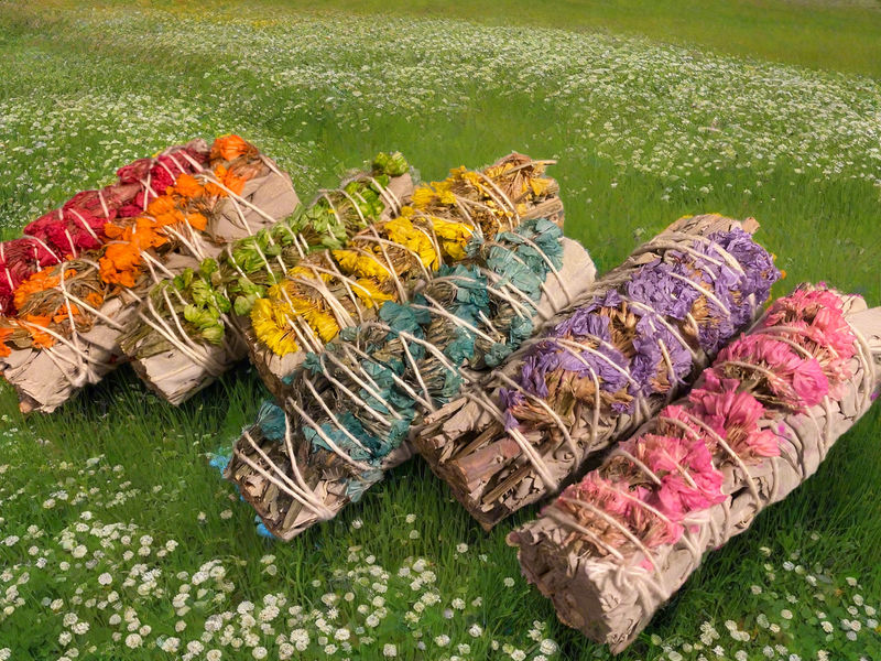 White Sage / Chakra Sinuata Flower Smudge Stick Gift Set (7 smudge sticks included) FB3148