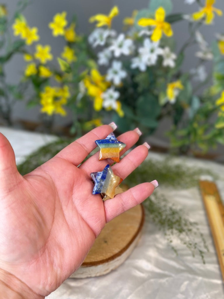 Chakra Bonded Worry Stone or Star - neutralize negative energy & stress FB2447