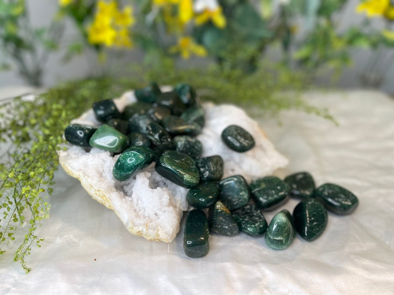 Tumbled  Dark Green Jade, Heart Chakra, Harmony