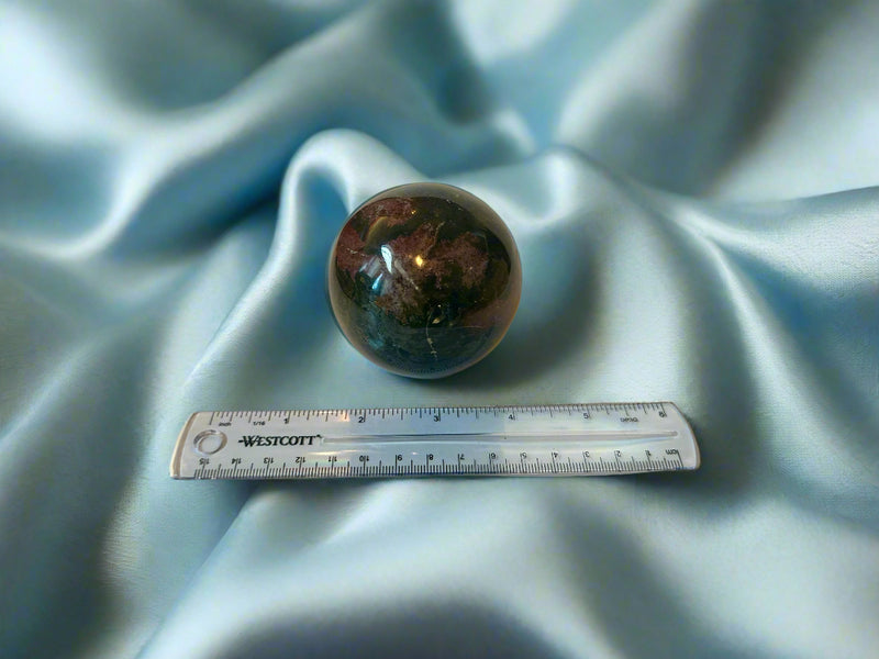 Ocean Jasper Sphere from Madagascar, gentle energy, fosters cooperation FB1353 💎