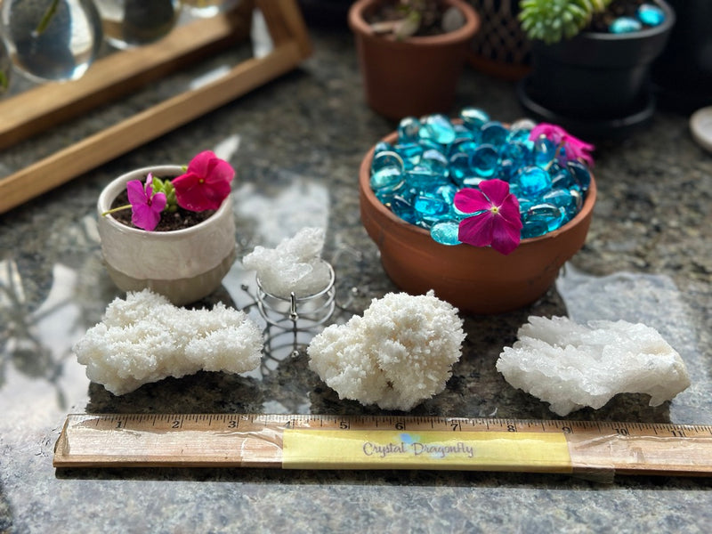 White Aragonite Clusters, Cave Calcite from Mexico FB3417