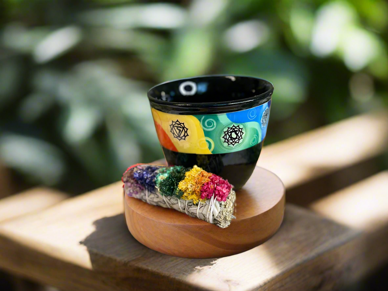 Ceramic Chakra Smudge Pot / Bowl, Incense Burner FB1843 🌿