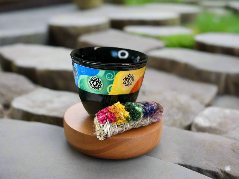 Ceramic Chakra Smudge Pot / Bowl, Incense Burner FB1843 🌿