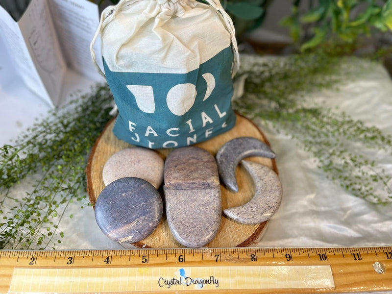 Face Massage Stones with Drawstring Pouch FB3414 💆‍♀️