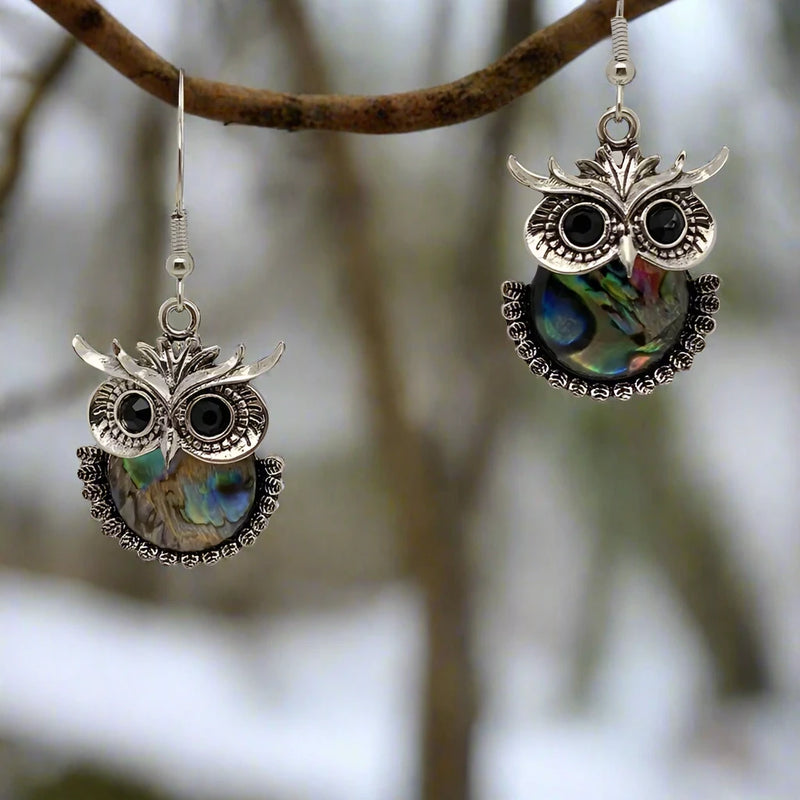 Abalone Drop Earrings, Elephant, Owl, Assorted Geometric Shapes FB3249 🦉