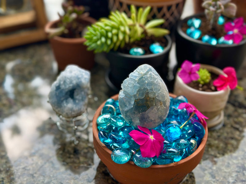 Celestite Cluster / Geode Egg from Madagascar FB1680