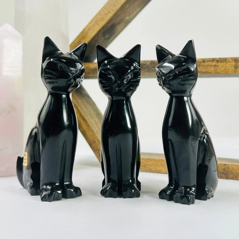 Black Onyx Cat Carving - Spirit / Totem Animal FB1310 🐈