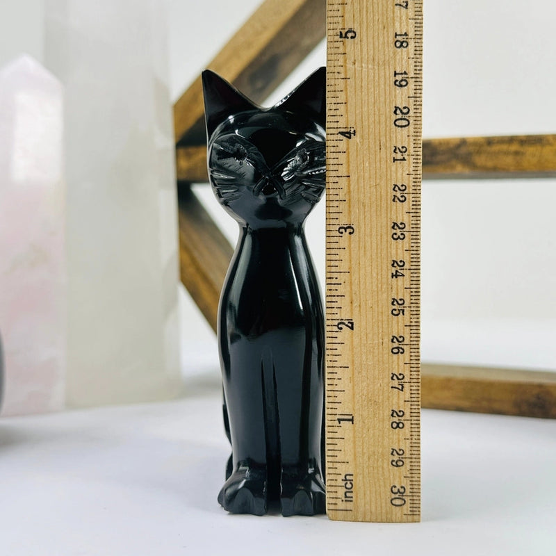 Black Onyx Cat Carving - Spirit / Totem Animal FB1310 🐈