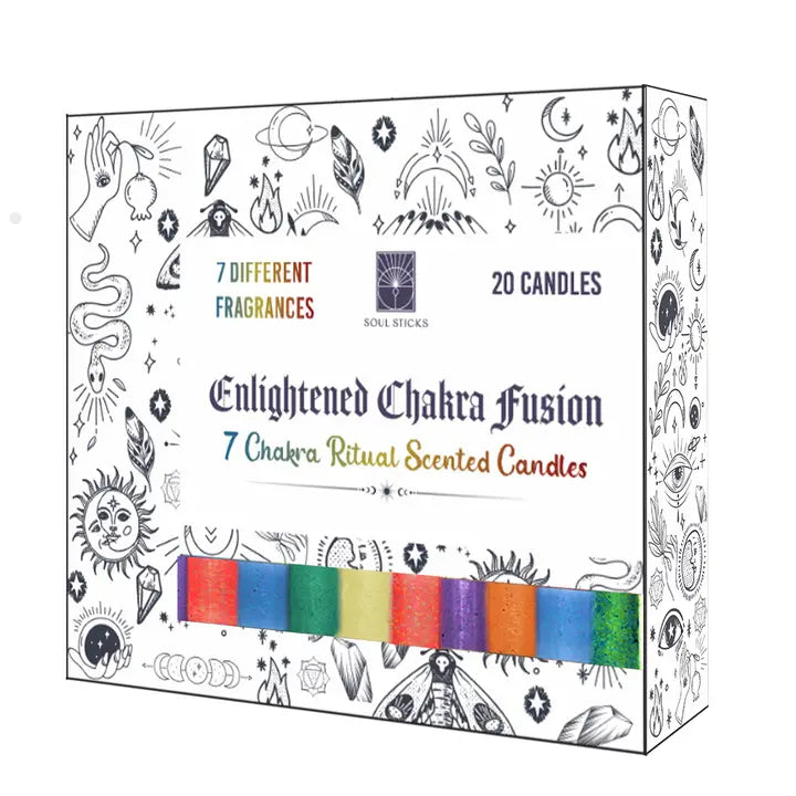 Ritual Candles, Soul Sticks with Intentions, Box of 20 Chime Altar Candles FB3434