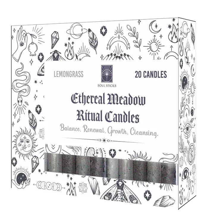 Ritual Candles, Soul Sticks with Intentions, Box of 20 Chime Altar Candles FB3434