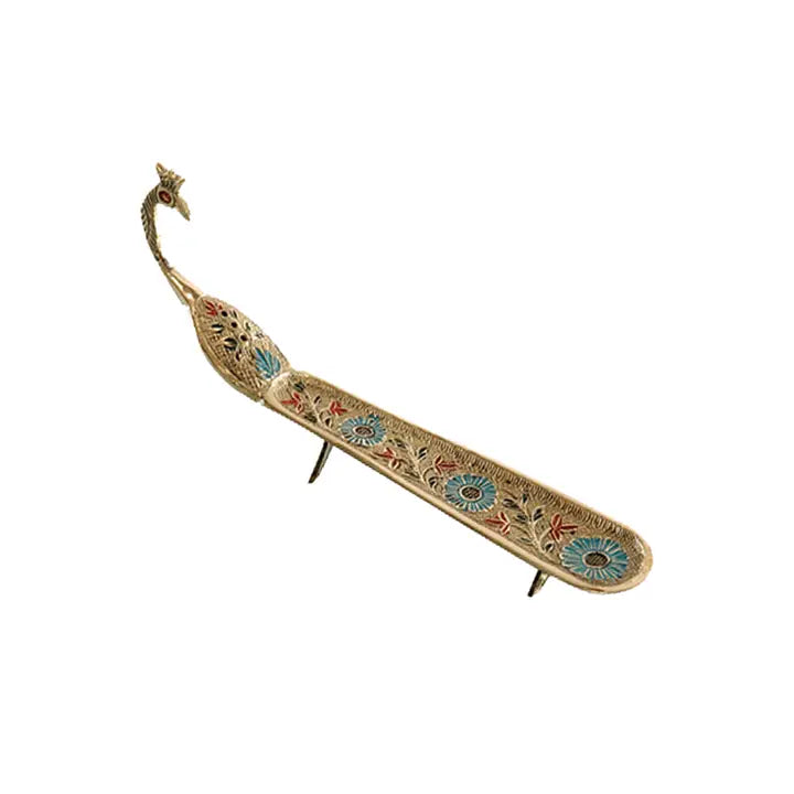 Brass Peacock Stick Incense Burner / Holder FB3462 🦚