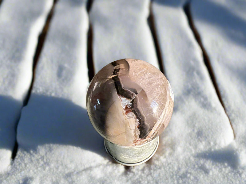 Volcano Agate Sphere, resilience, balance, stability FB1079 🧡