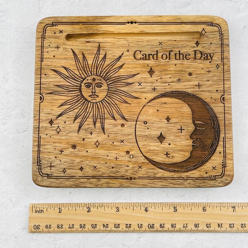 Wood Tarot Card Holder, Celestial Card of the Day FB2120 🔮