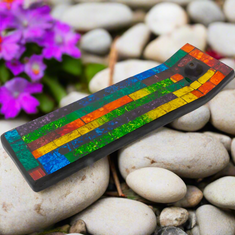 Ceramic and Glass Mosaic Incense Holder FB1329 🩷