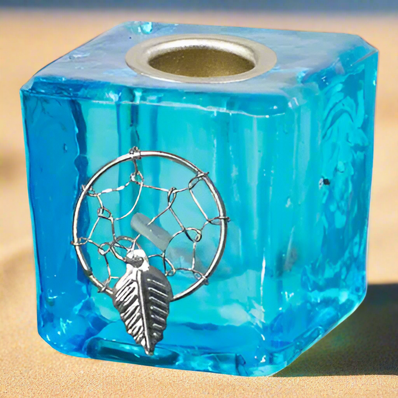 Ritual / Altar / Chime Candle Holder, Aqua Dream Catcher FB3119