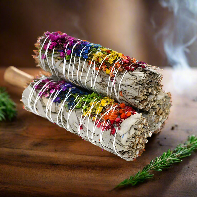 Energy Wheel Floral White Sage Smudge Stick (4 in.) FB3329 🌼