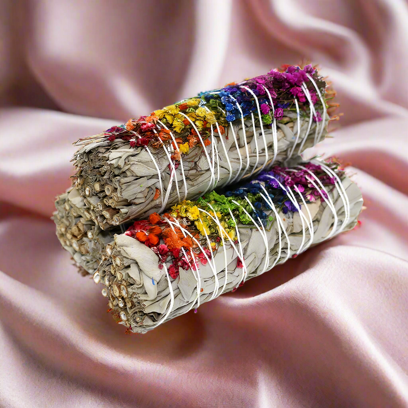 Energy Wheel Floral White Sage Smudge Stick (4 in.) FB3329 🌼