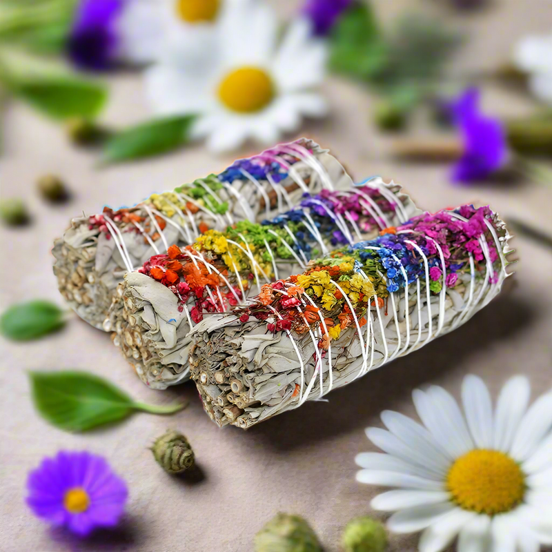 Energy Wheel Floral White Sage Smudge Stick (4 in.) FB3329 🌼