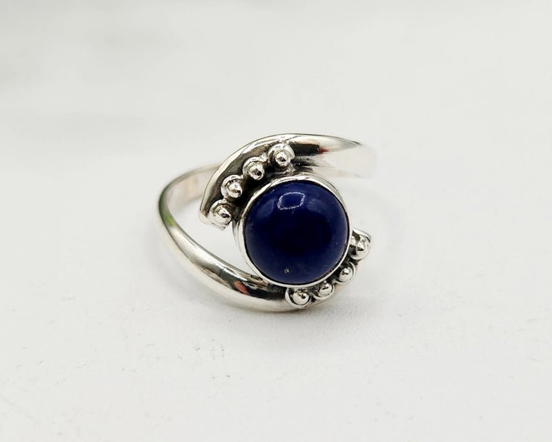 Evil Eye Protection Sterling Silver Ring with Lapis Lazuli Center Stone FB3409  ✨