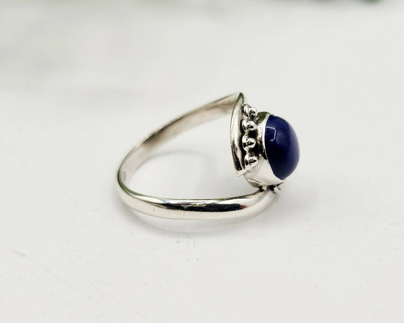 Evil Eye Protection Sterling Silver Ring with Lapis Lazuli Center Stone FB3409  ✨