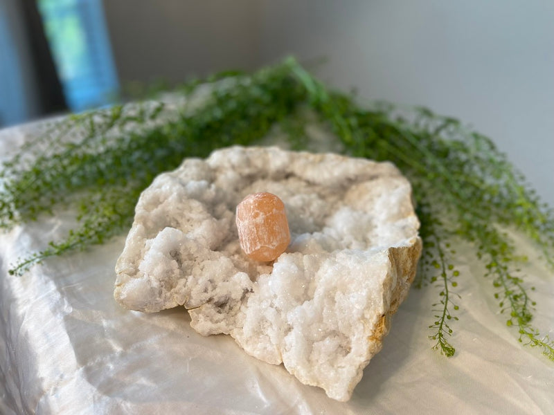 Tumbled Orange Selenite, Jumbo - Spirit Guides, Cleansesing,Charging  - Angelic Realm