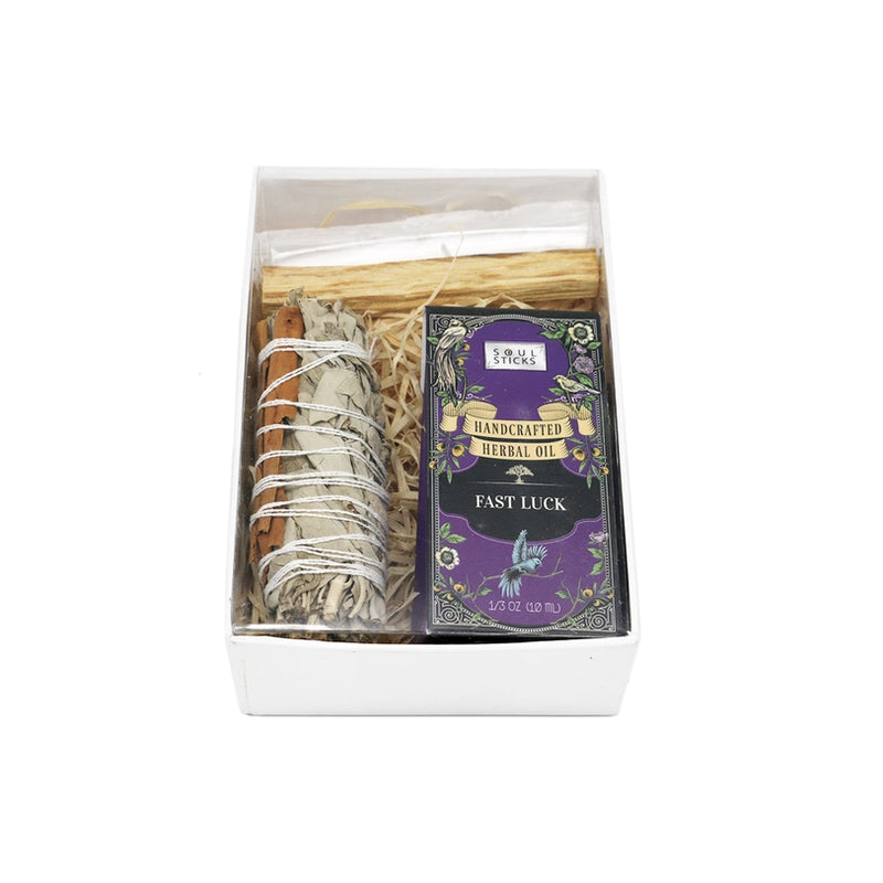 Intention Herbal Oil / Smudge Kit / Gift Box - Fast Luck FB3422 🍀