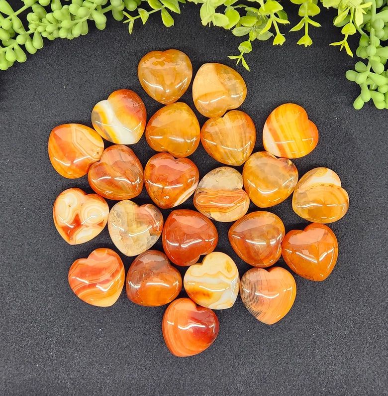 Fire Agate Medium Hearts, shielding, grounding, emotional balance FB1903 🧡