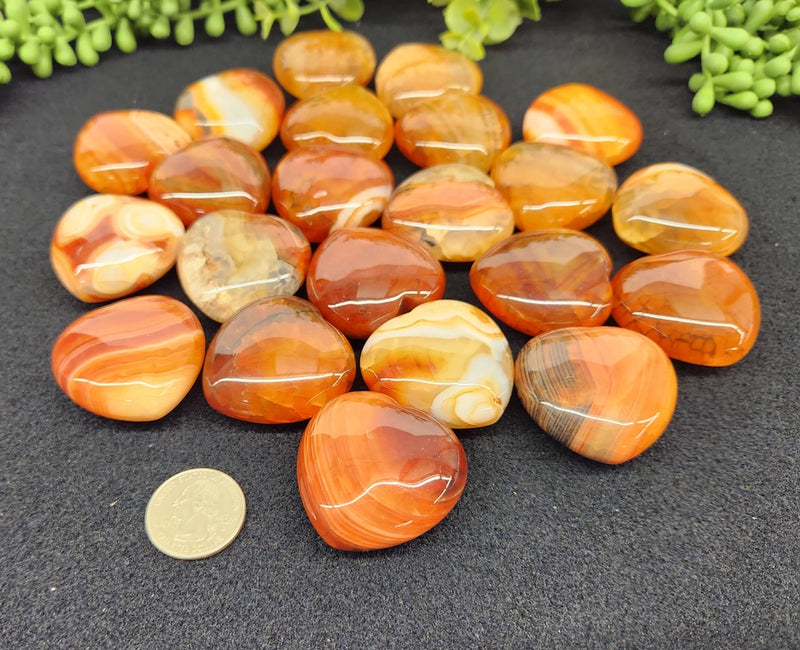 Fire Agate Small Hearts, shielding, grounding, emotional balance FB1903 🧡