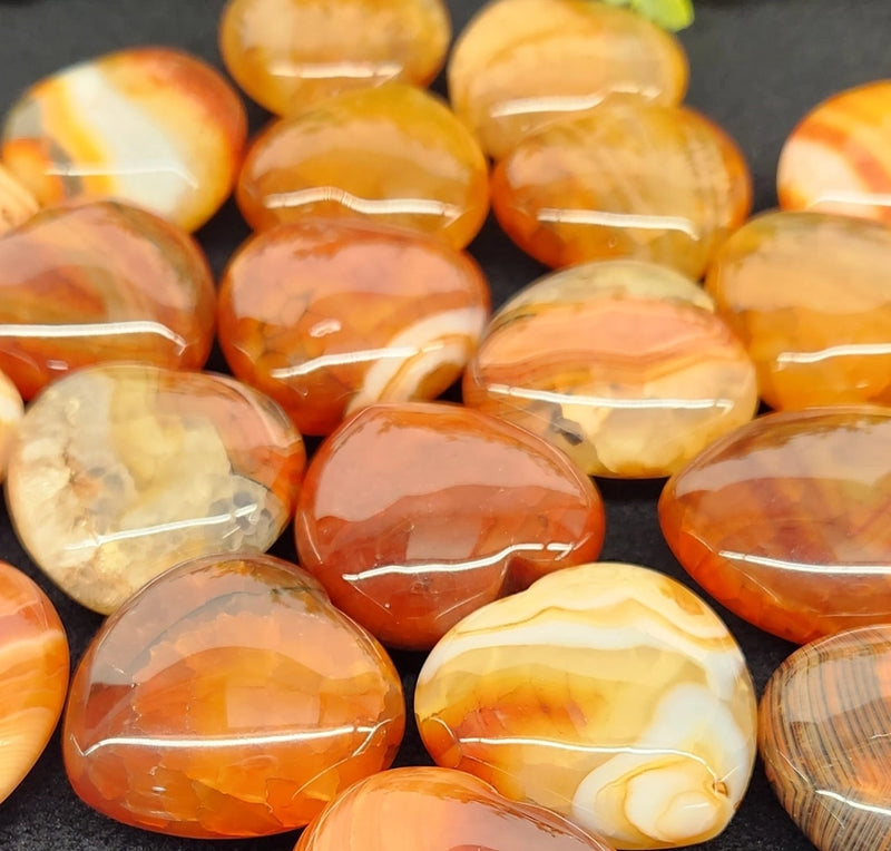 Fire Agate Medium Hearts, shielding, grounding, emotional balance FB1903 🧡