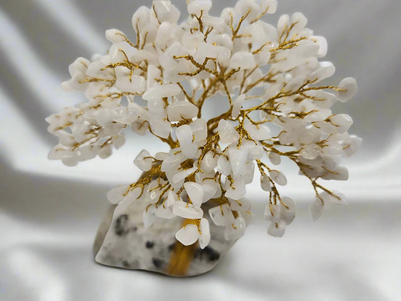 Gemstone Tree with Rainbow Moonstone Leaves & Base FB1638 🌲