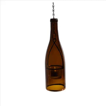 Glass Wine Bottle Hanging Votive Holders FB3482