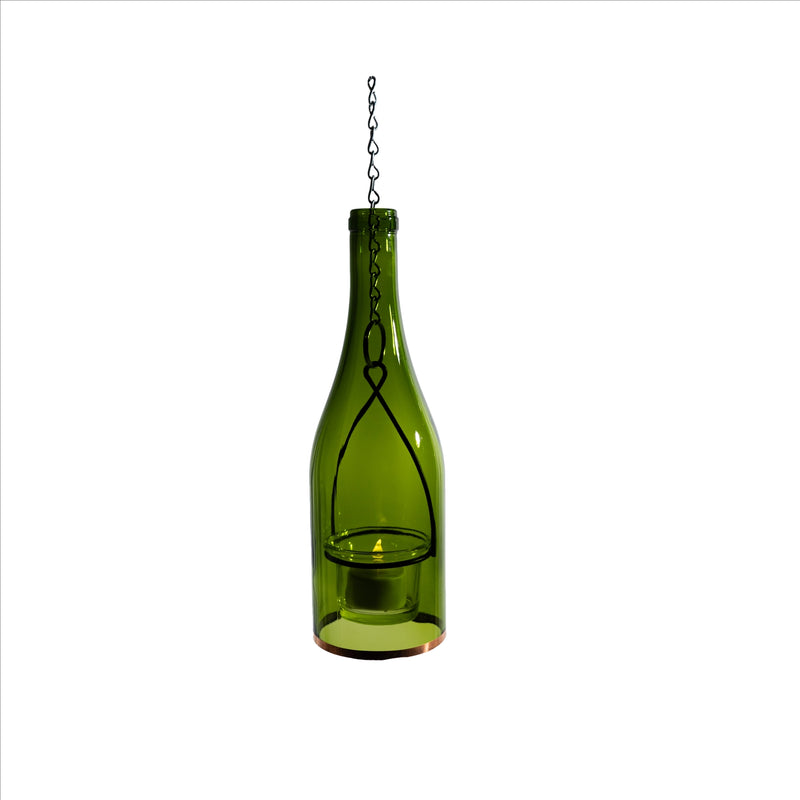 Glass Wine Bottle Hanging Votive Holders FB3482