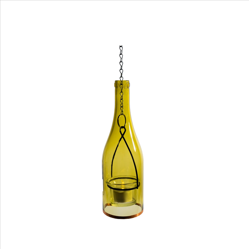 Glass Wine Bottle Hanging Votive Holders FB3482