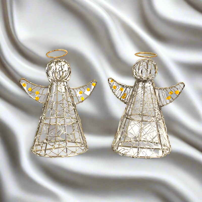 Wire Wrapped Gold Halo Angels, set of 2 FB2731 🪽