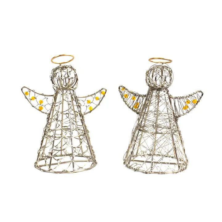 Wire Wrapped Gold Halo Angels, set of 2 FB2731 🪽