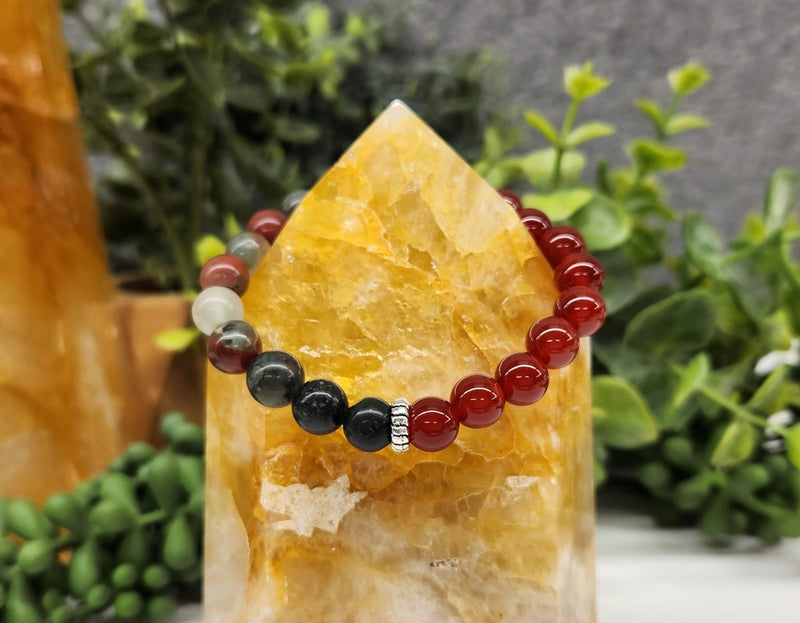 Carnelian & Bloodstone Power / Prayer Bracelet, for Health / Wellness - Intention Collection FB3396