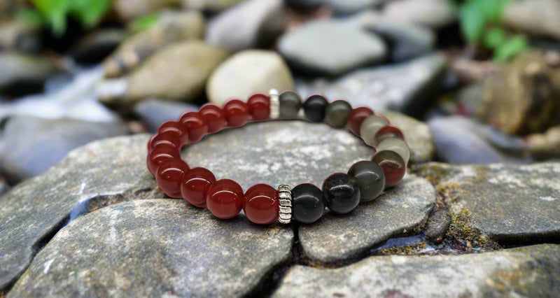 Carnelian & Bloodstone Power / Prayer Bracelet, for Health / Wellness - Intention Collection FB3396