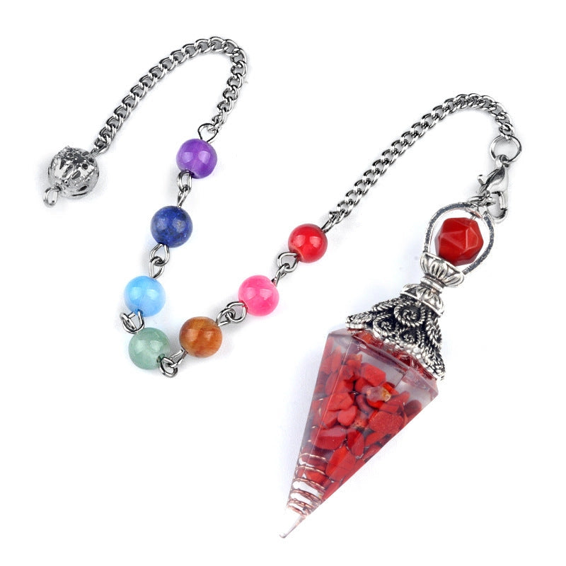 Chakra Bead chain and Organite Hexagonal Pendulum FB2281 🎀