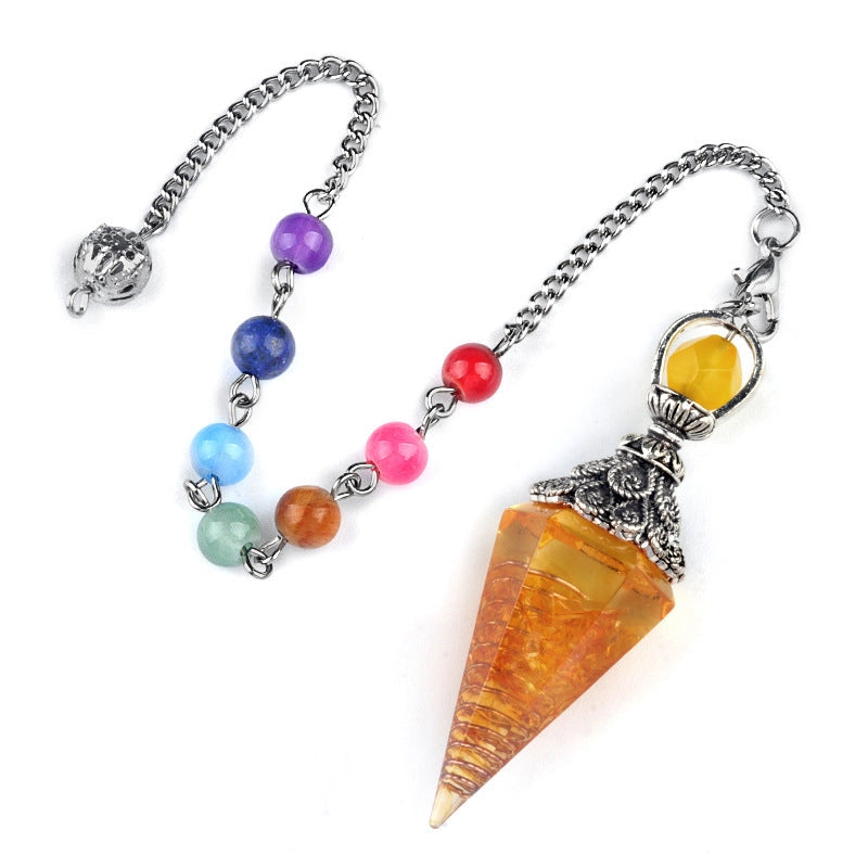 Chakra Bead chain and Organite Hexagonal Pendulum FB2281 🎀