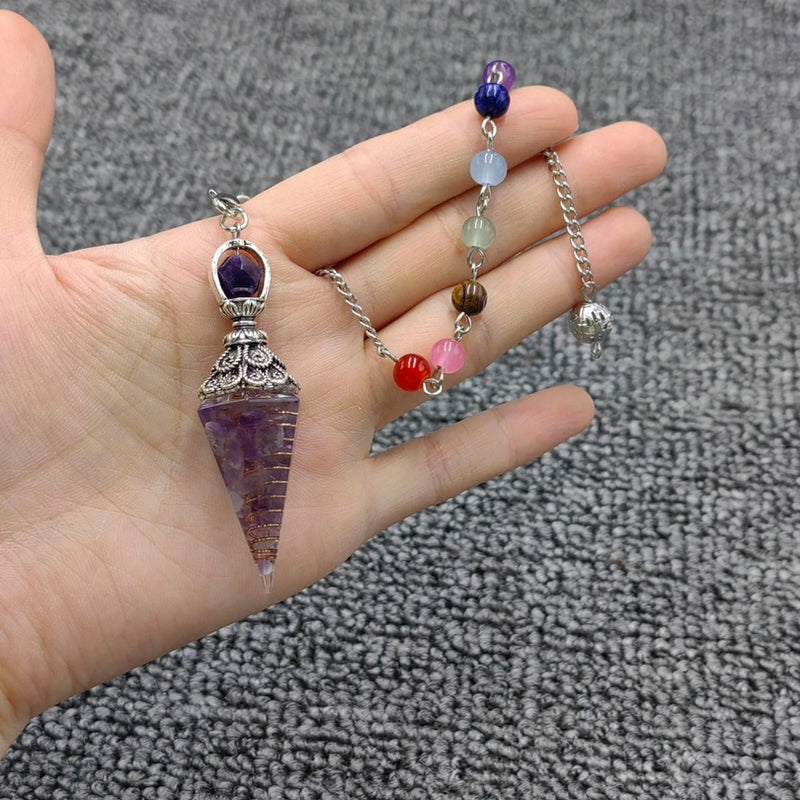 Chakra Bead chain and Organite Hexagonal Pendulum FB2281 🎀