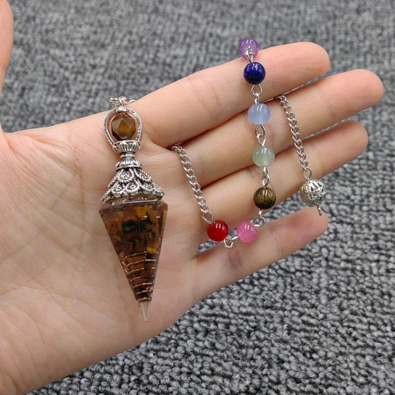 Chakra Bead chain and Organite Hexagonal Pendulum FB2281 🎀