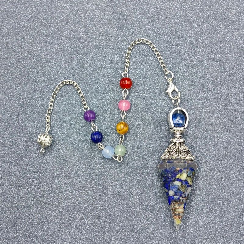 Chakra Bead chain and Organite Hexagonal Pendulum FB2281 🎀