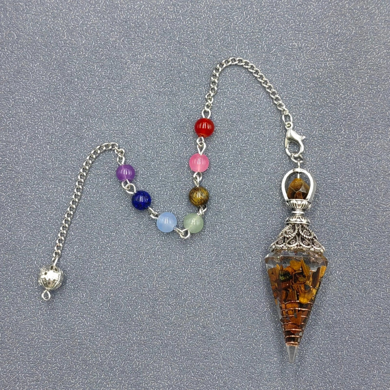 Chakra Bead chain and Organite Hexagonal Pendulum FB2281 🎀