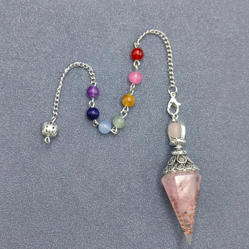 Chakra Bead chain and Organite Hexagonal Pendulum FB2281 🎀