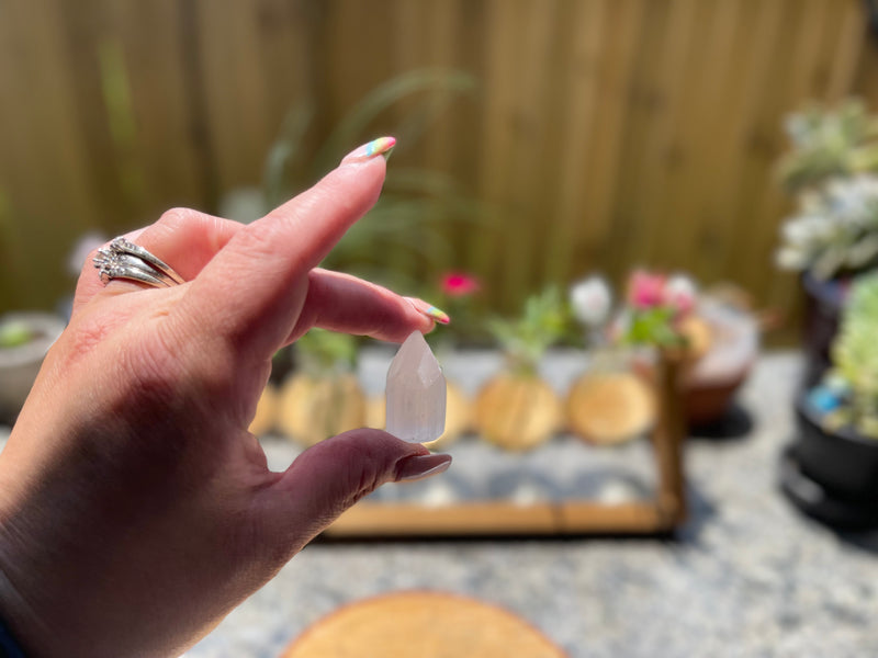Selenite Points, small and perfect for crystal grids, Set of 2 FB3366