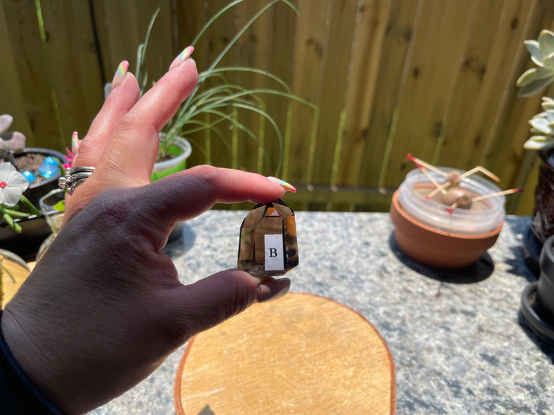 Smoky Quartz Standing Polished Point (Tower) from Brazil FB3195