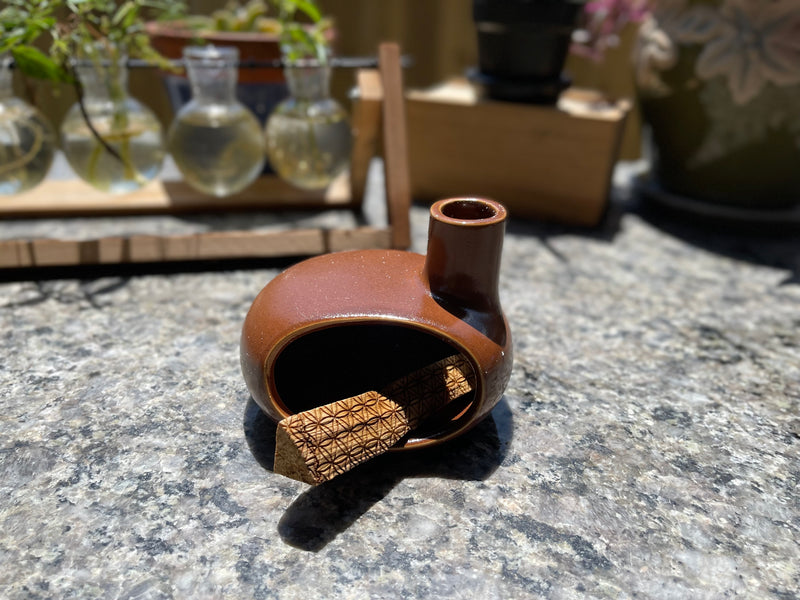 Smudge Chimney, Brown Ceramic FB3439