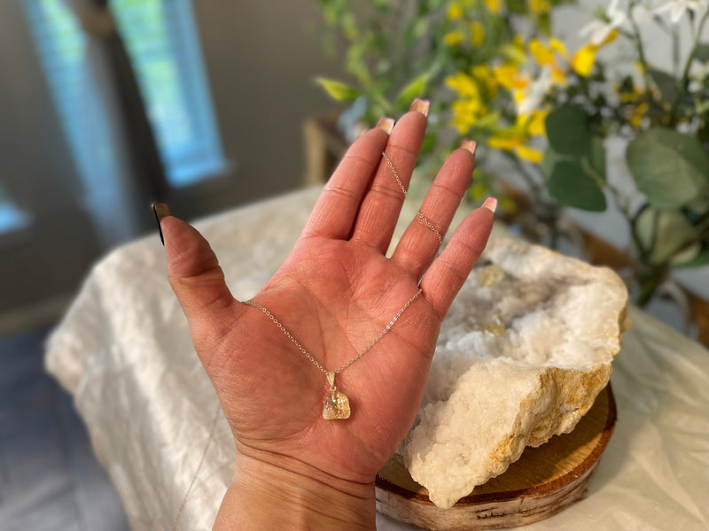 Polished Natural Citrine Chunk Pendant from Brazil FB2843