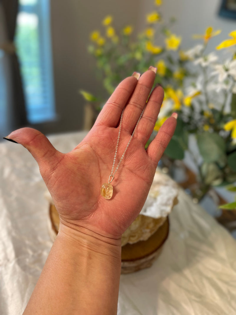 Polished Natural Citrine Chunk Pendant from Brazil FB2843