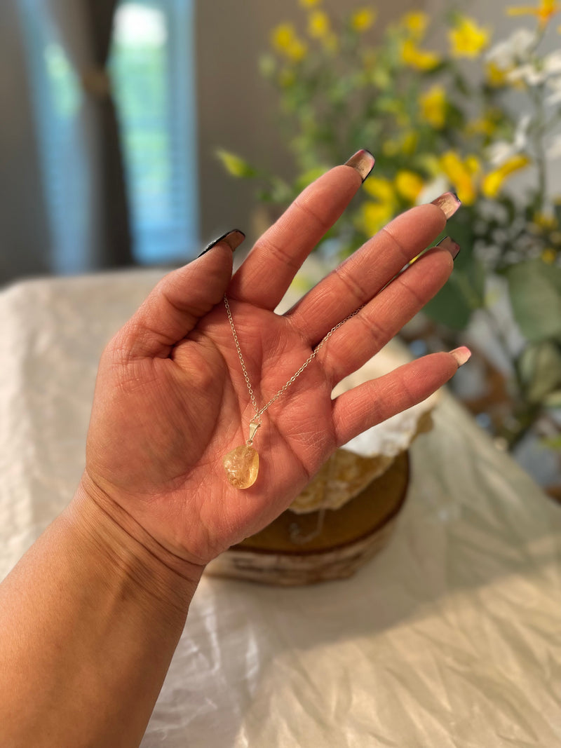 Polished Natural Citrine Chunk Pendant from Brazil FB2843